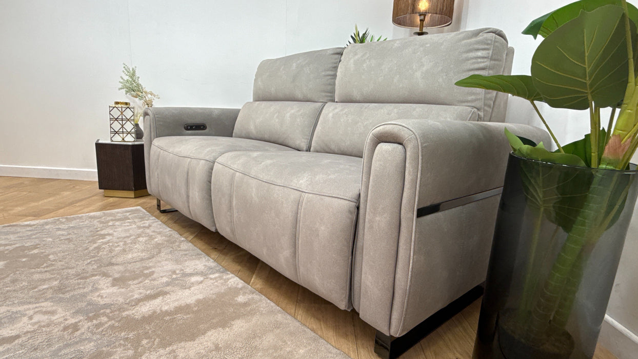 Sofology Ravello Fabric 2.5 Seater Power Recliner in Lifestyle Flecked Stone