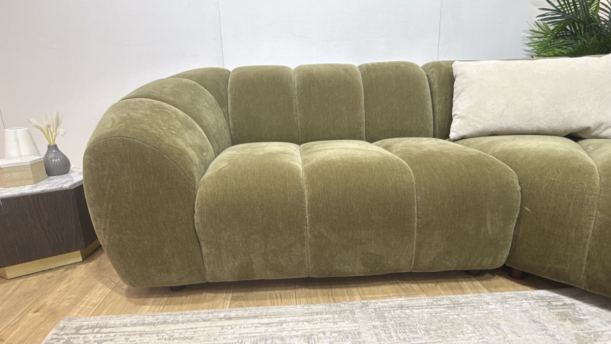 Sofology Waldorf Fabric 1.5 Corner 2 in Waldorf Soft Chenille Olive