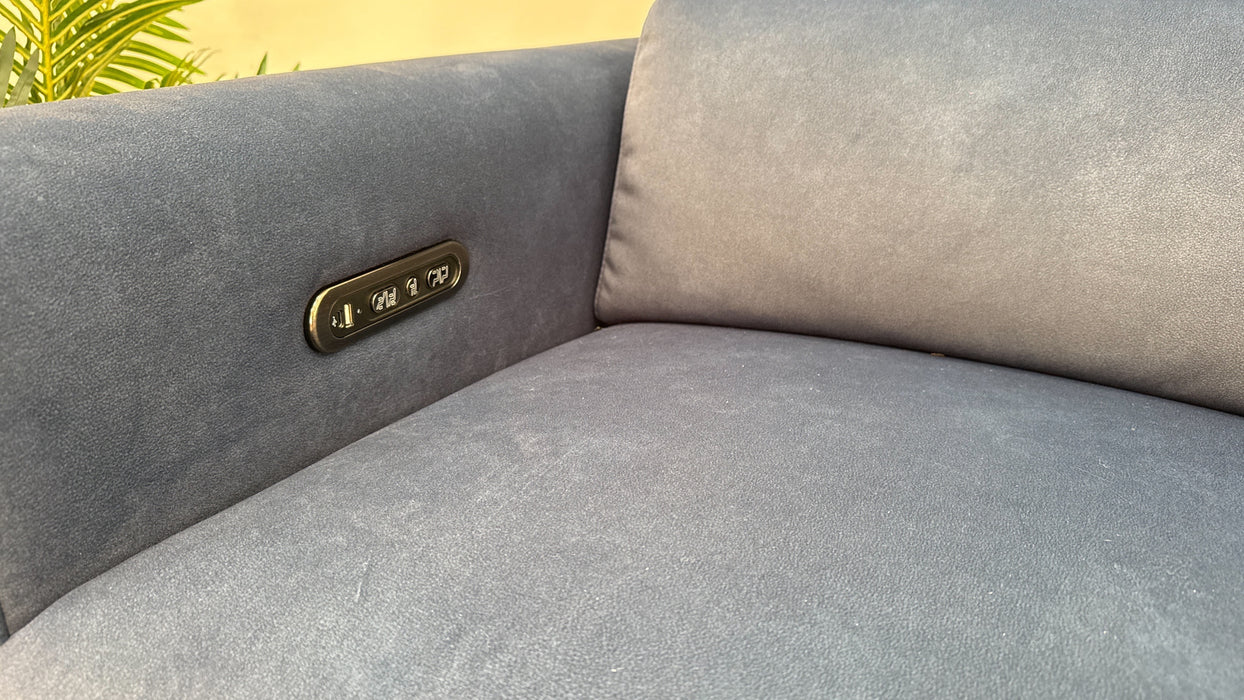 Sofology The Ravello Reclining Chair in Flecked Fabric Navy