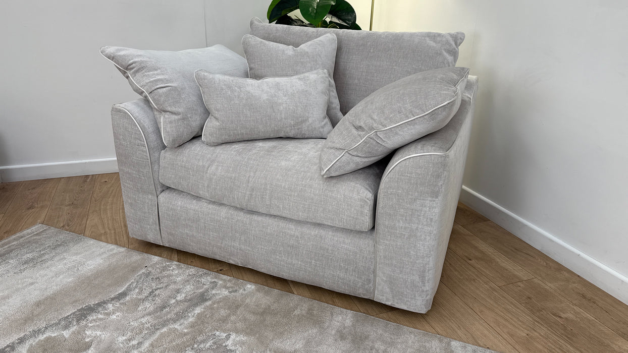 Sofology Georgio Fabric Loveseat Extra Flex Seats in Luxe Chenille Oyster