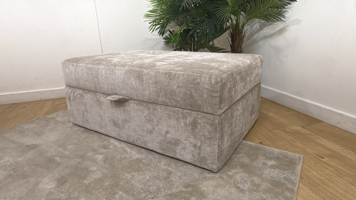 Sofology Regency Fabric Large Storage Footstool in Luxe Chenille Stone