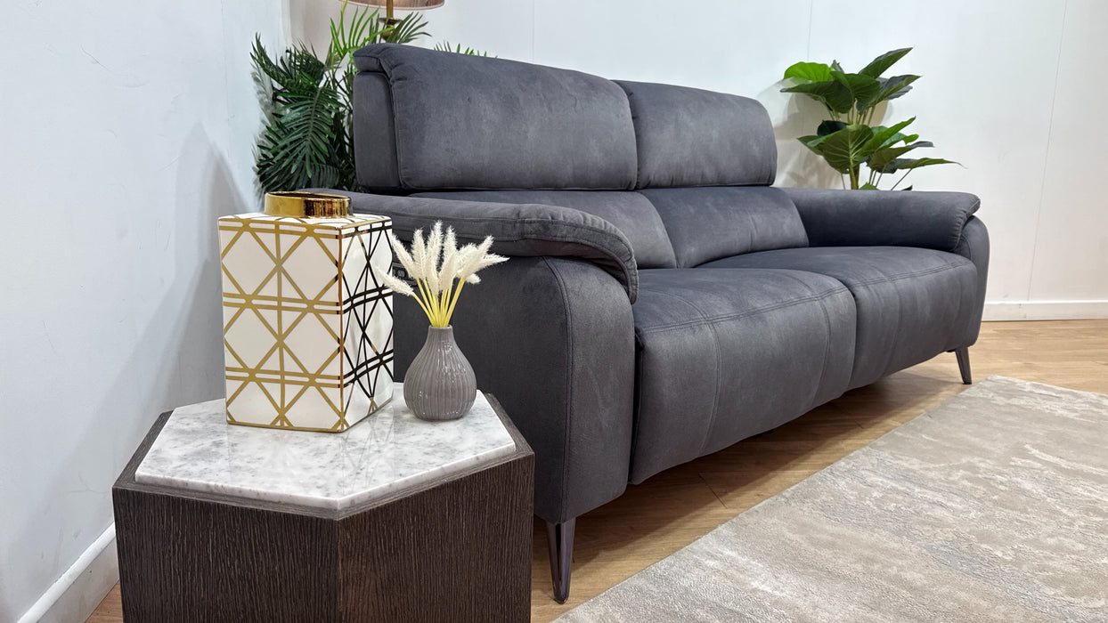 Sofology Bailey Fabric 2.5 Seater Power Recliner/Headrest in Lifestyle Flecked Charcoal