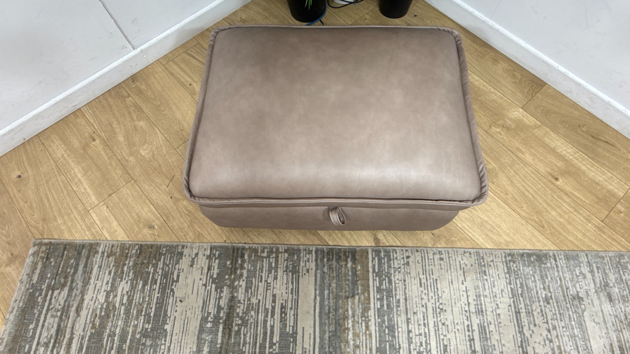 Sofology Embrace Large Storage Footstool in	Relaxed Soft Leather Stone