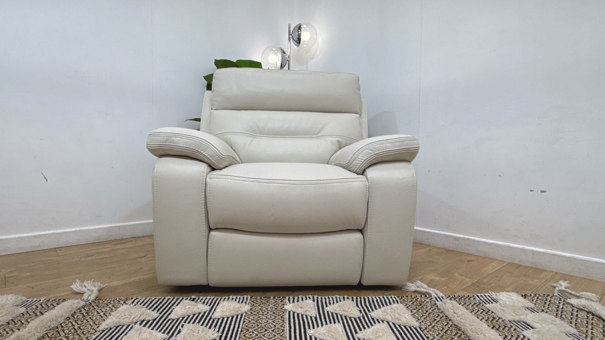 DFS The View Leather Power Recliner in Ivory