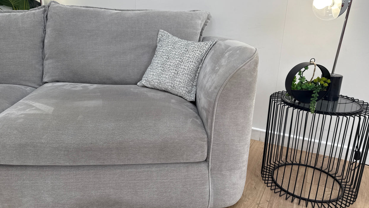 Sofology The Como 4 Seater Fabric Sofa in Como Villa Silver Plain Mix