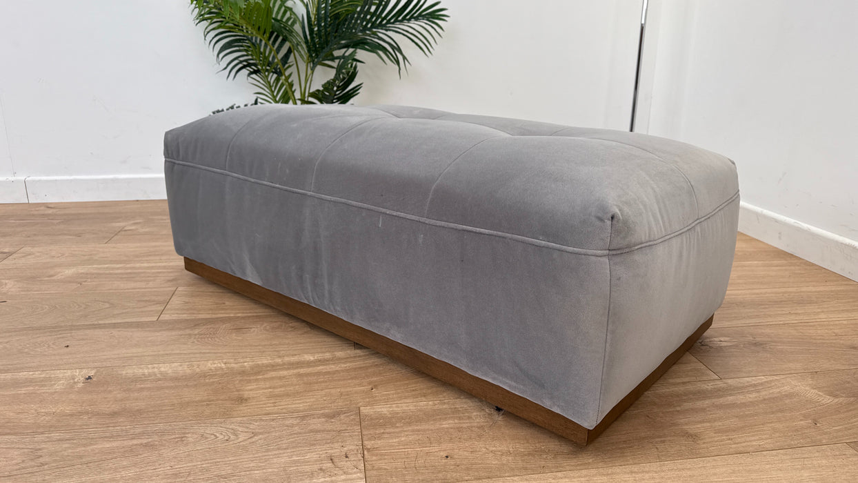 Weekend - Fabric Footstool  - Silver