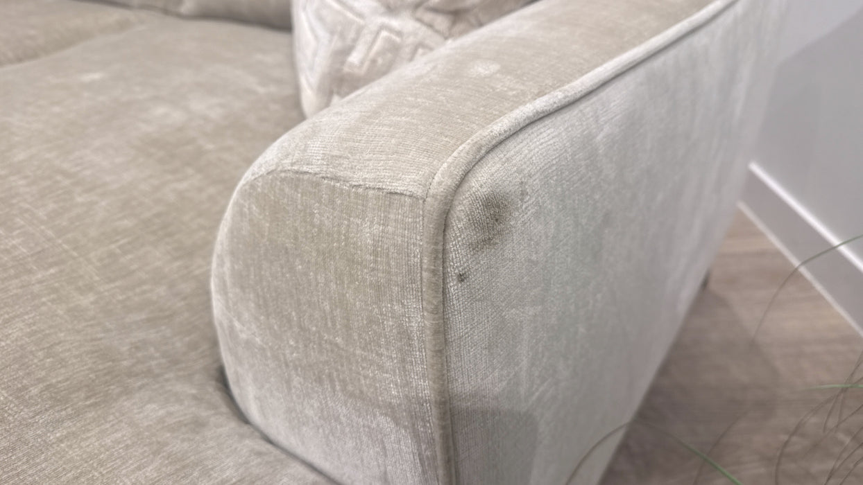 Sofology Mayfair 3 Seater Chaise Foam Seats In Luxury Chenille Mist
