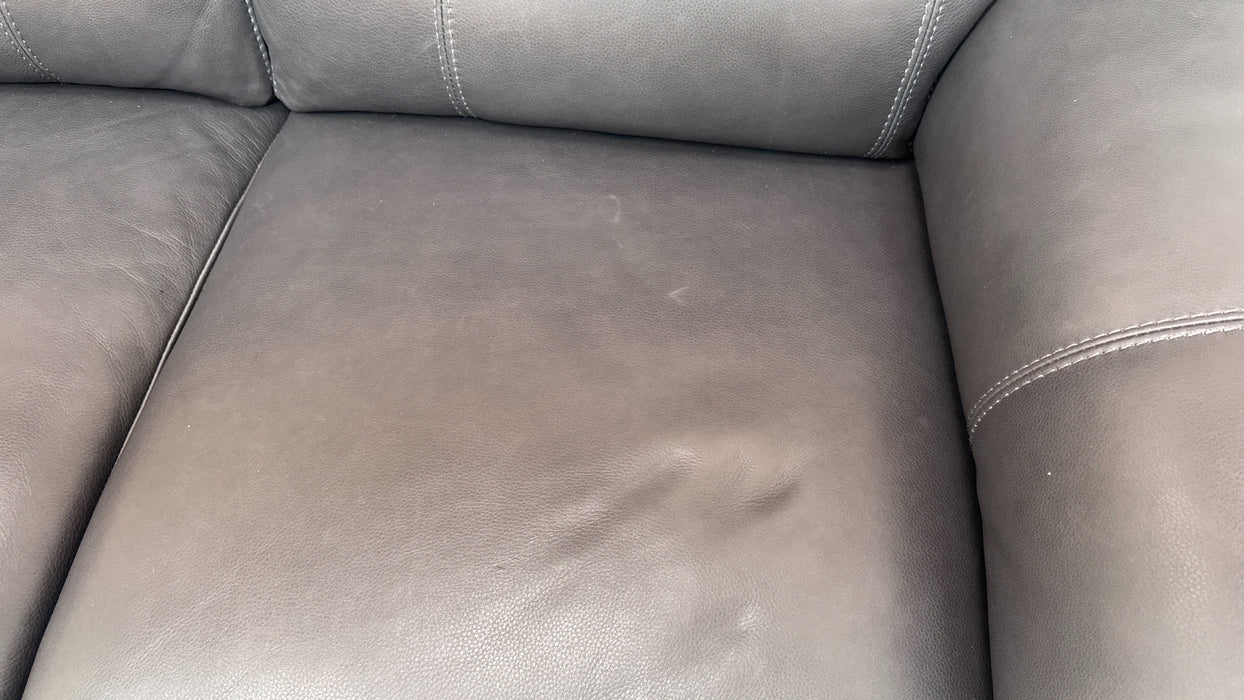 Sofology Santina Leather 2 Seater in Relaxed Soft Charcoal