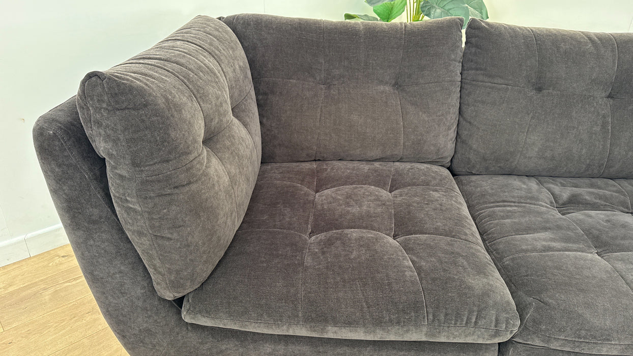 Sofology The Cocoon 3 Seater Fabric Sofa in Relaxed Chenille Raisin