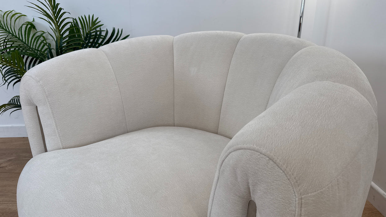 The Empress Swivel Chair- Fabric - oyster