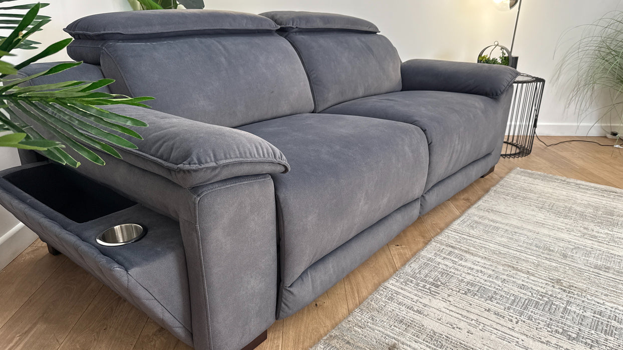 Sofology The Benz 3 Seater Sofa in Lifestyle Flecked Fabric Charcoal