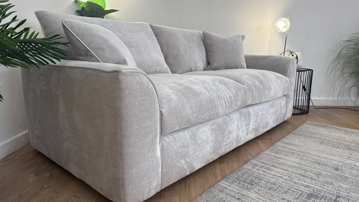 Sofology Georgio Fabric 3 Seater Extra Flex Seats in Luxe Chenille Oyster Mix
