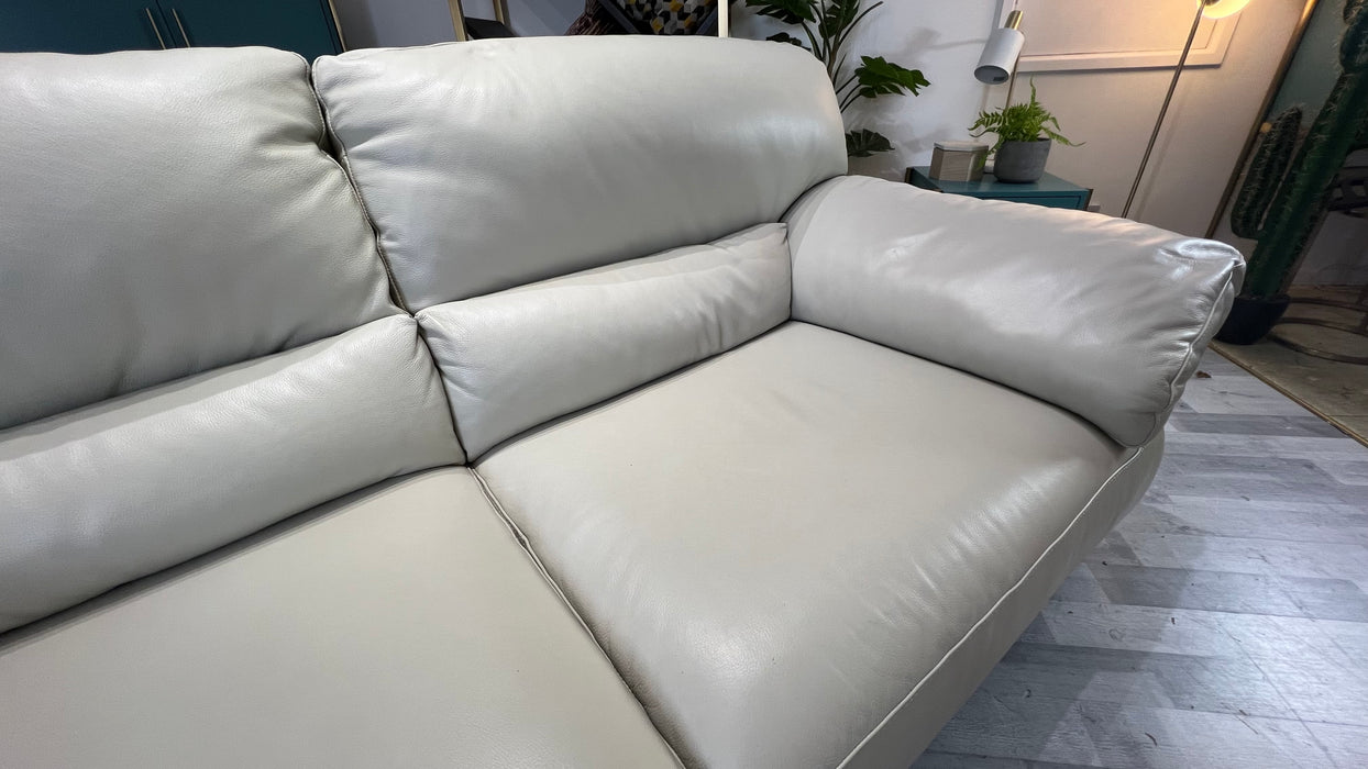 Santino 2 Seat - Leather Sofa -Caruso Stone white