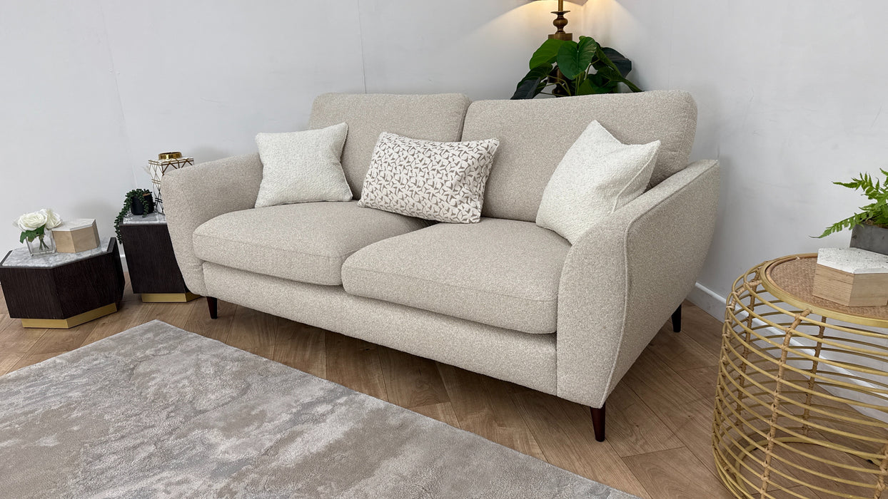Sofology The Hackney Fabric 3 Seater Memory Foam Seats in Mini Boucle Natural Mix