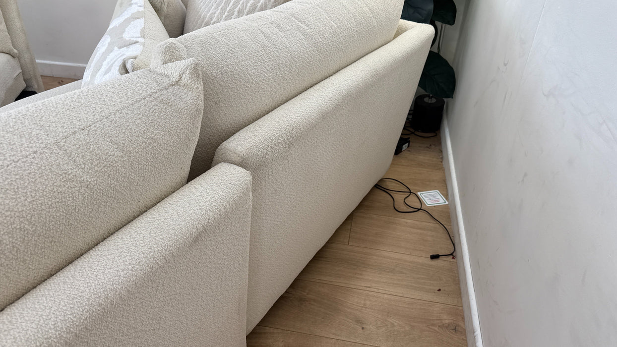 Sofology Marble Arch Fabric 3 Corner 3 in Camden Wood Trim Ecru Mix