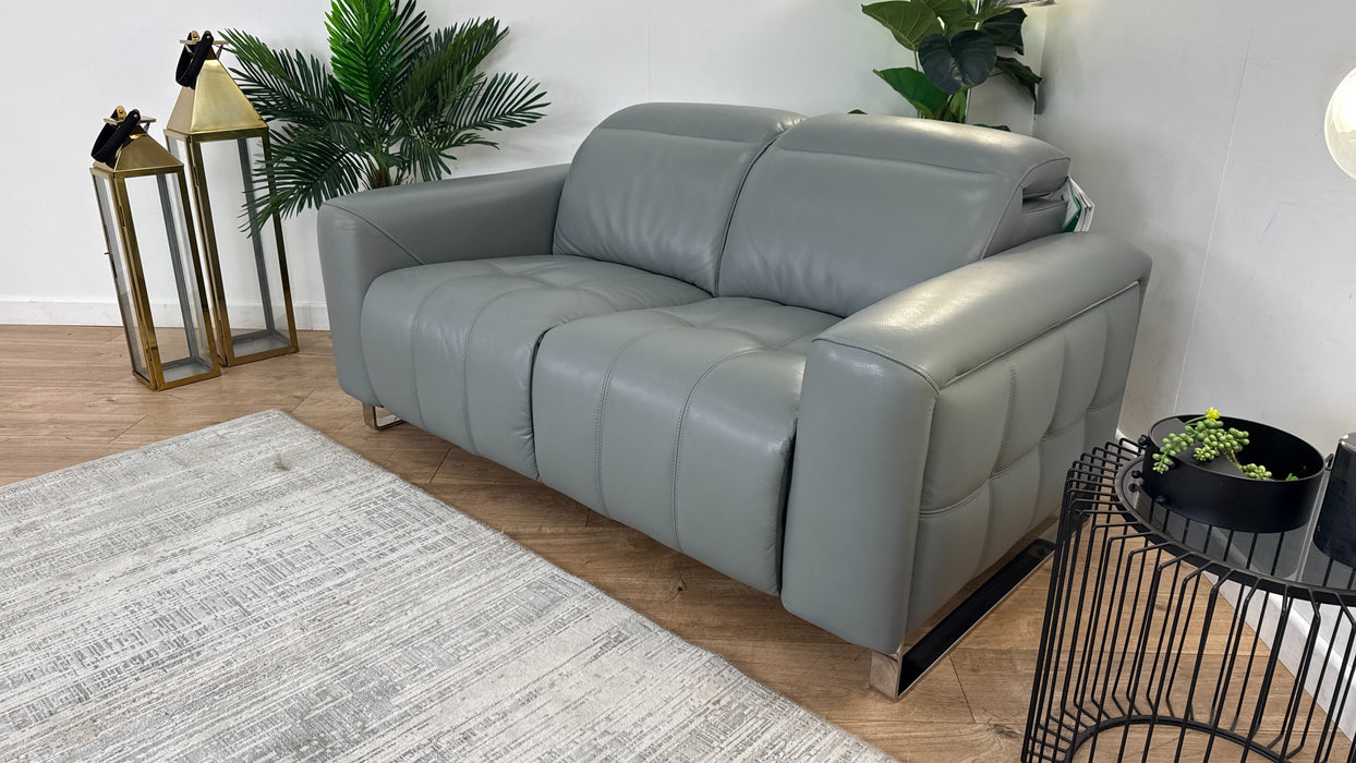 Sofology The Marvella 2 Seater Sofa in Trusty Sheen Leather Granite Teal