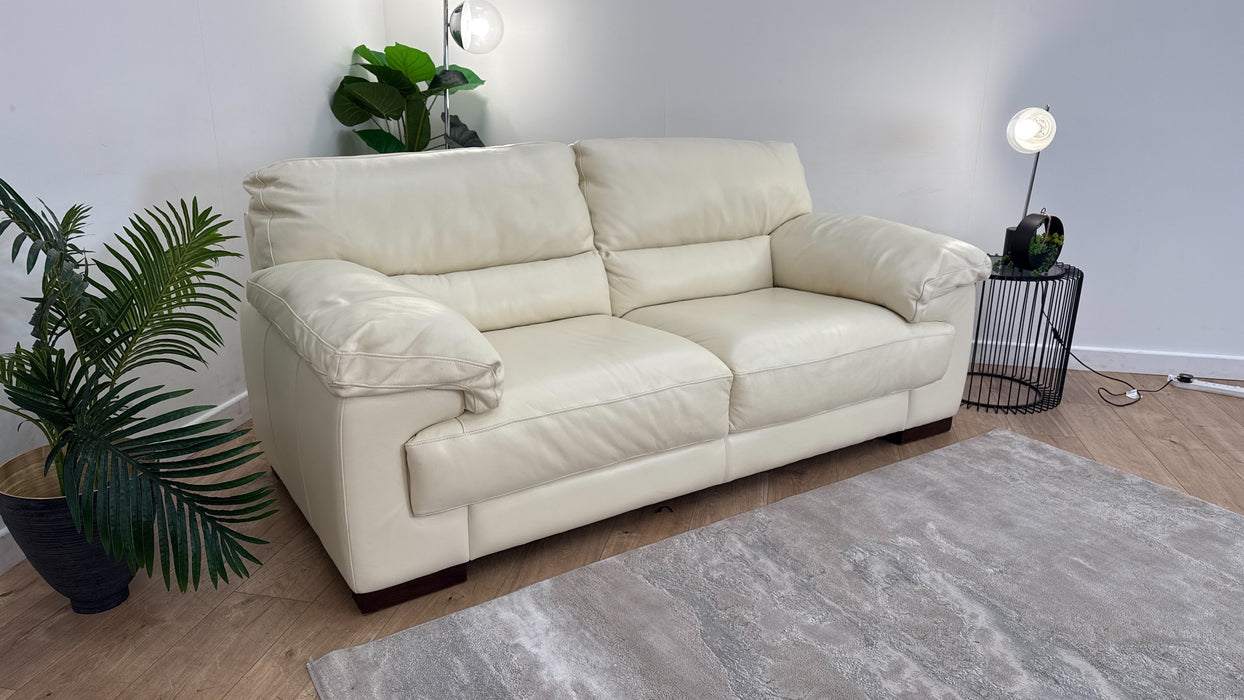 Sofology The Santino 3 Seater Leather in Hampshire Vanilla