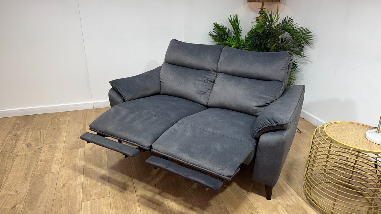Sofology Arlo Fabric 2 Seater Power Recliner/Headrest in Lifestyle Flecked Charcoal