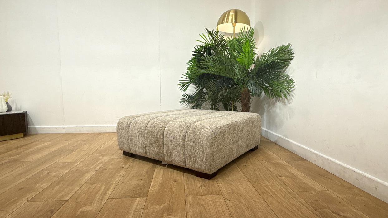 Sofology Downtown Designer Footstool in Basketweave Linen