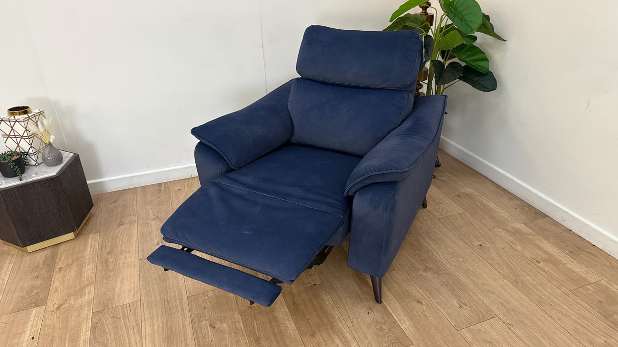 Sofology The Arlo Fabric Chair Power Recliner in Lifestyle Flecked Navy