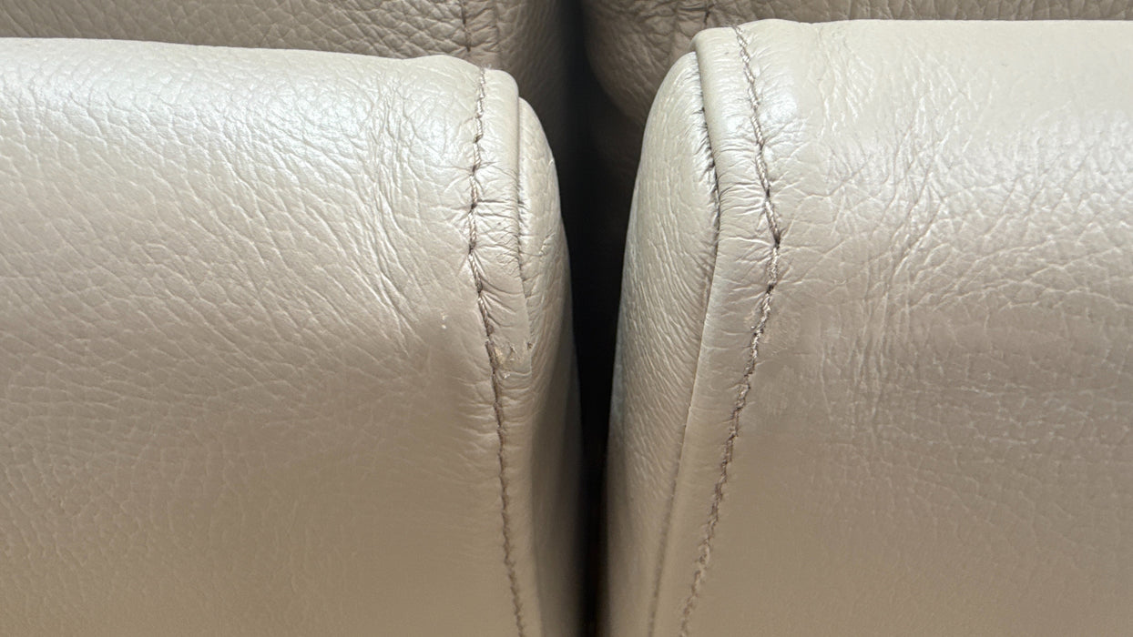 Sofology Ravello Leather 2.5 Seater Power Recliner/Headrest Lumbar Support in Trusty Embossed Stone