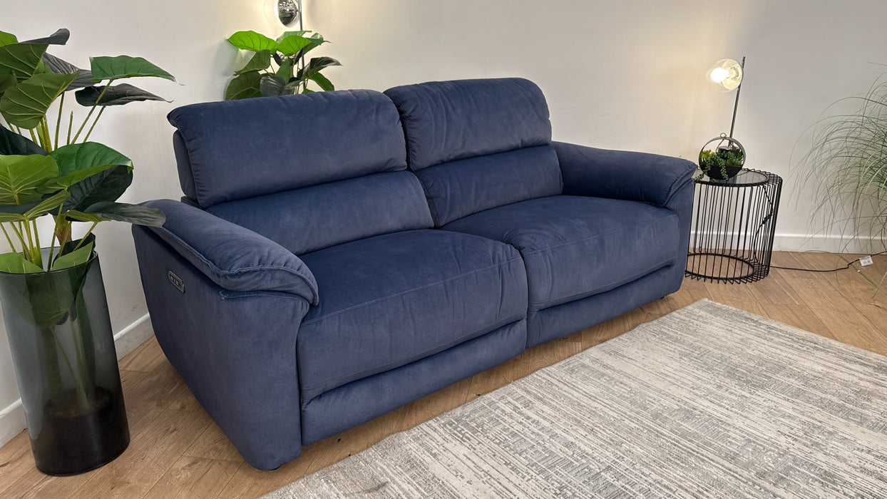 Sofology The Hugo 2.5 Seater Fabric Recliner Sofa in Lifestyle Flecked Navy