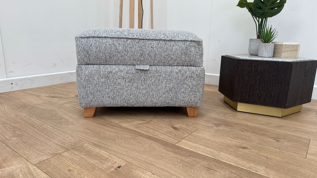 Nimbus Fabric Storage Footstool - Piero Zinc All Over