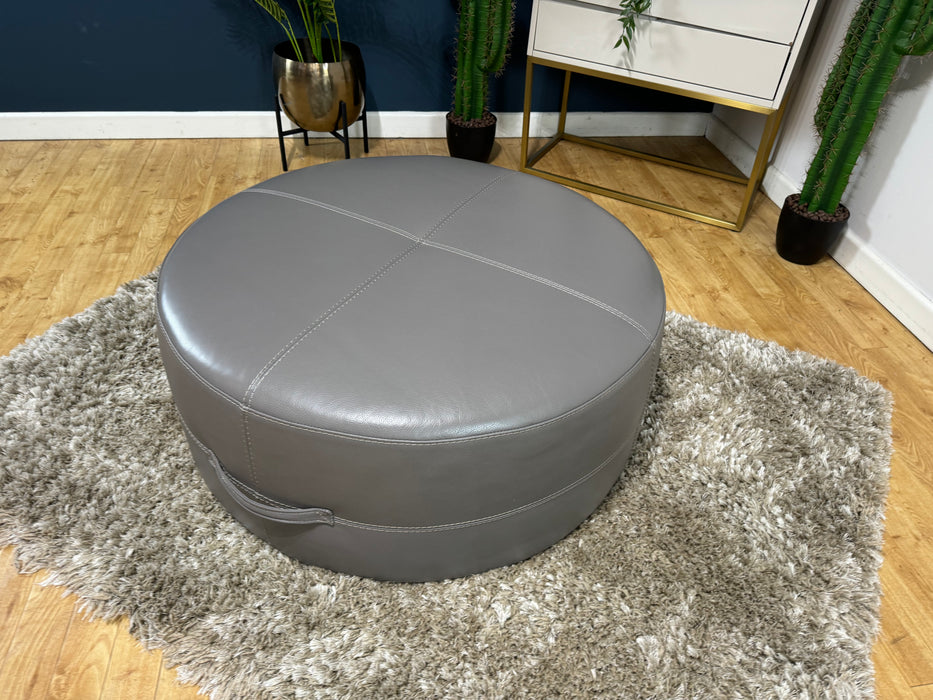 Lucca Round Footstool Le Mans Fossil Grey - (WA2)