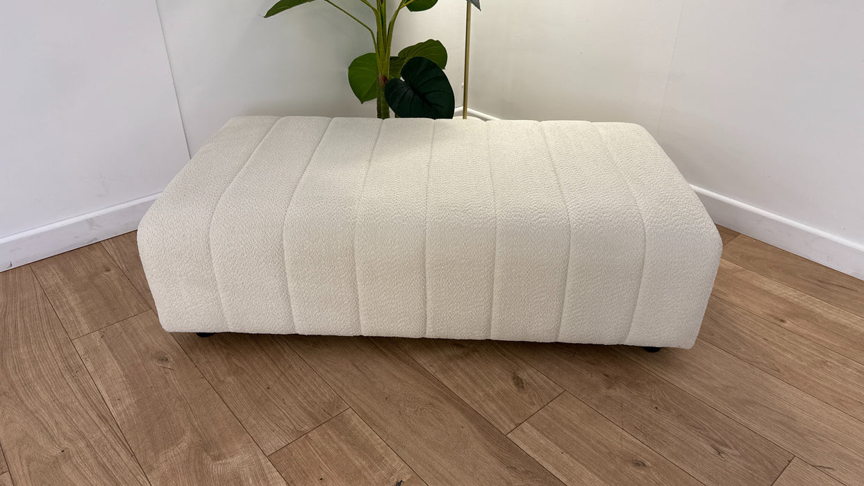 Sofology Marble Arch Bench Footstool in Cosy Boucle Plain Ecru