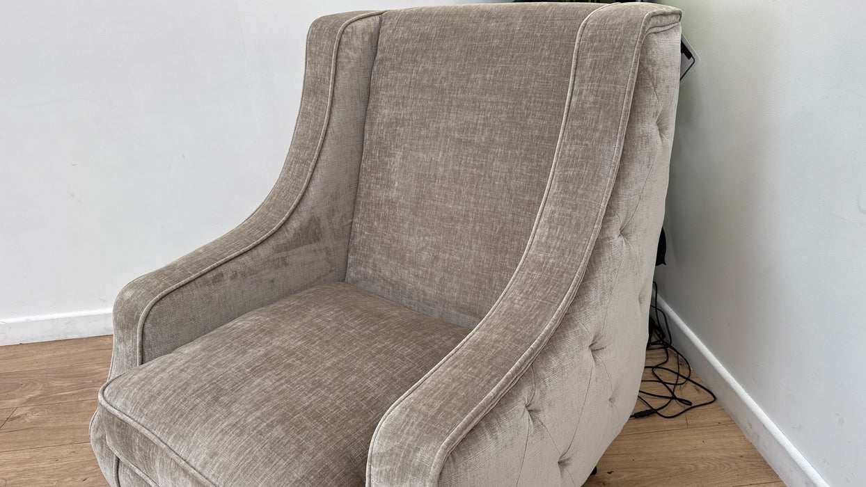 Sofology The Valentina Fabric Accent Chair Foam/Fibre Seat in Luxury Chenille Linen