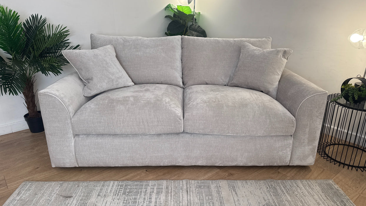 Sofology Georgio Fabric 3 Seater Extra Flex Seats in Luxe Chenille Oyster Mix