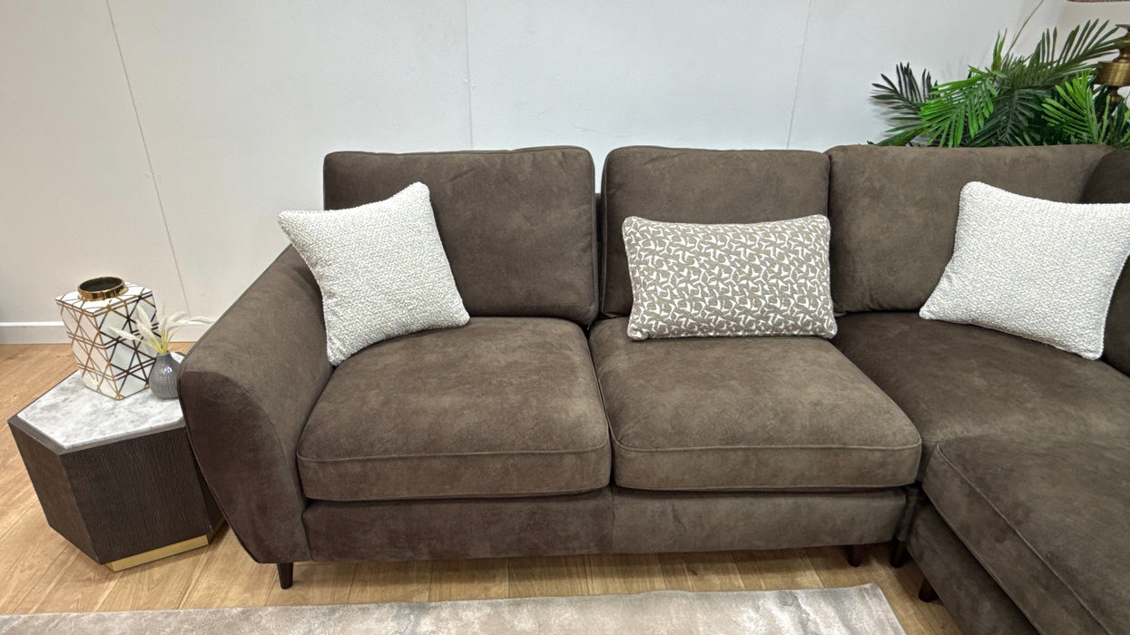 Sofology Hackney Fabric 2 Corner 1 Terminal Sprung Seats in Lifestyle Dapple Olive Green Mix