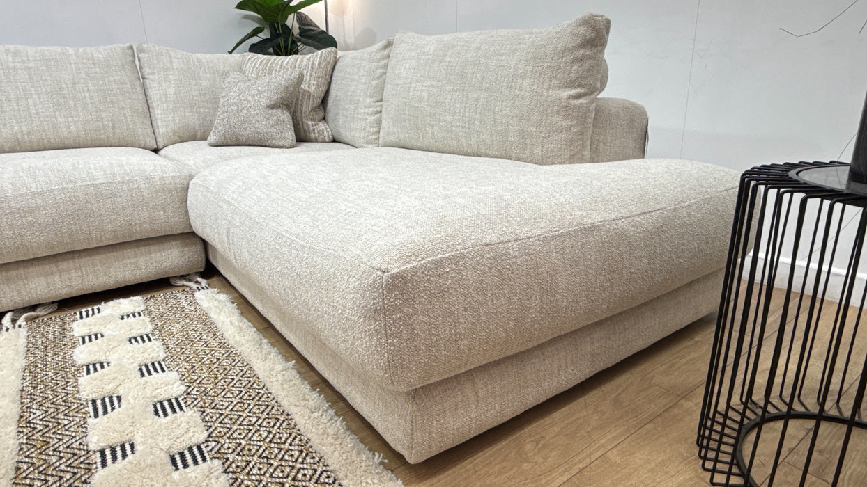 Sofology Amalfi Fabric 2 Corner 1 Chaise in Micro Flecked Boucle Natural Mix