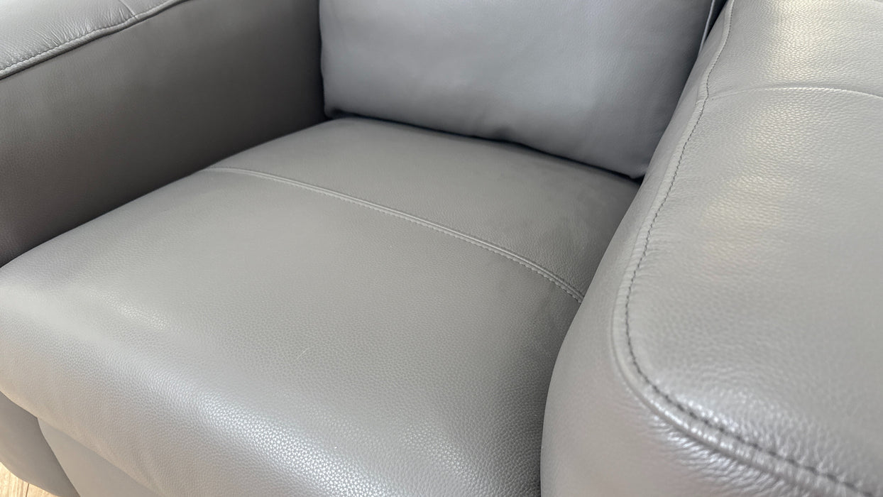 Sofology The Lumiere Leather Swivel Chair in Trusty Embossed Elephant