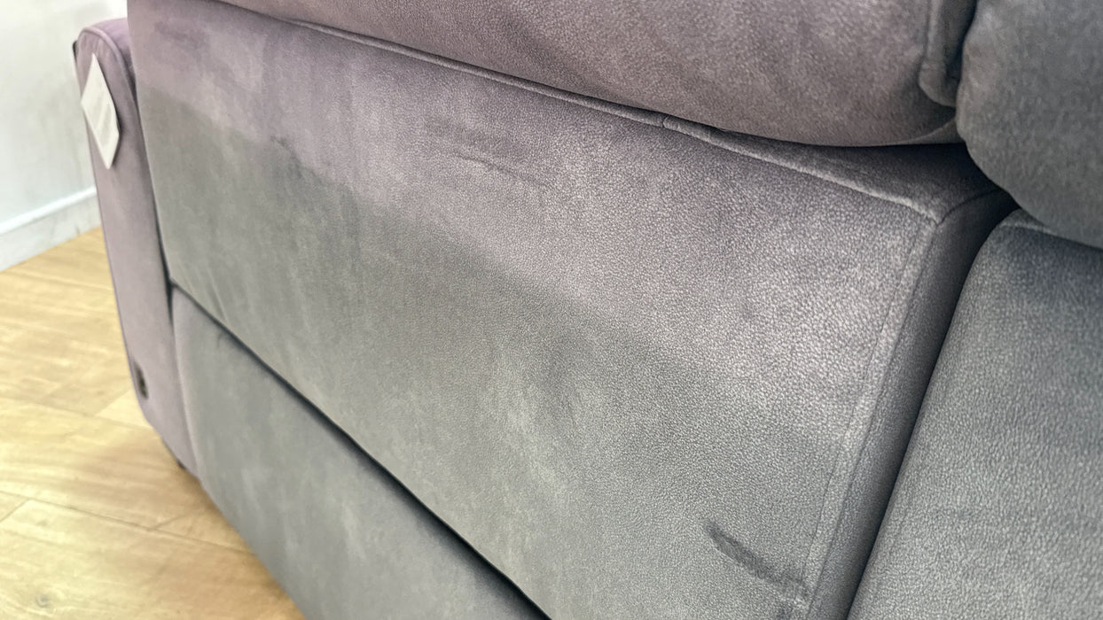 Sofology Kingsbridge Fabric 2.5 Seater Smart Console Power Recliner/Headrest Heated Seat in Lifestyle Flecked Charcoal