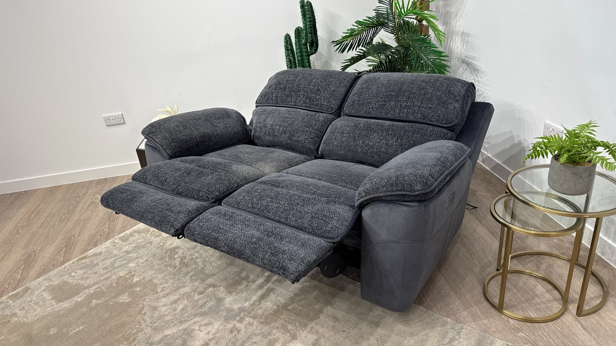 Fontaine 2 Seater Power Recliner In Navy Combination