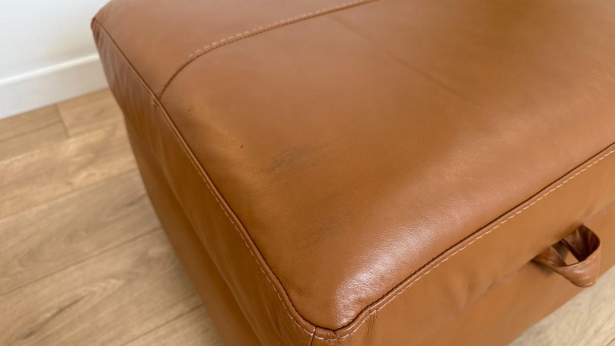 Fellini Leather Storage Footstool Alaska Brittany