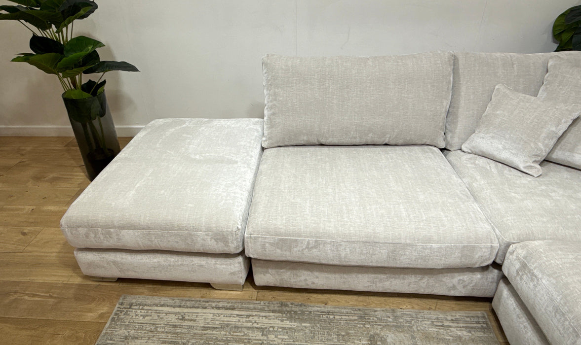 Sofology Majestica Fabric Chaise 1 Corner 3 in Luxe Chenille Oyster