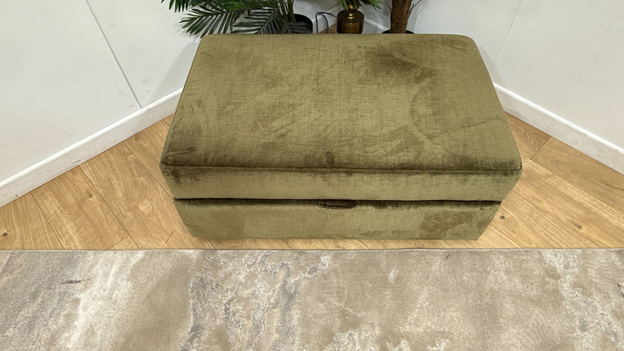 Sofology Regency Fabric Large Storage Footstool in Luxe Chenille Olive