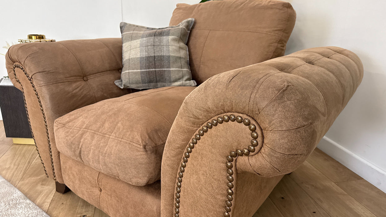 DFS The Alaska Fabric Chair in Brown Combination