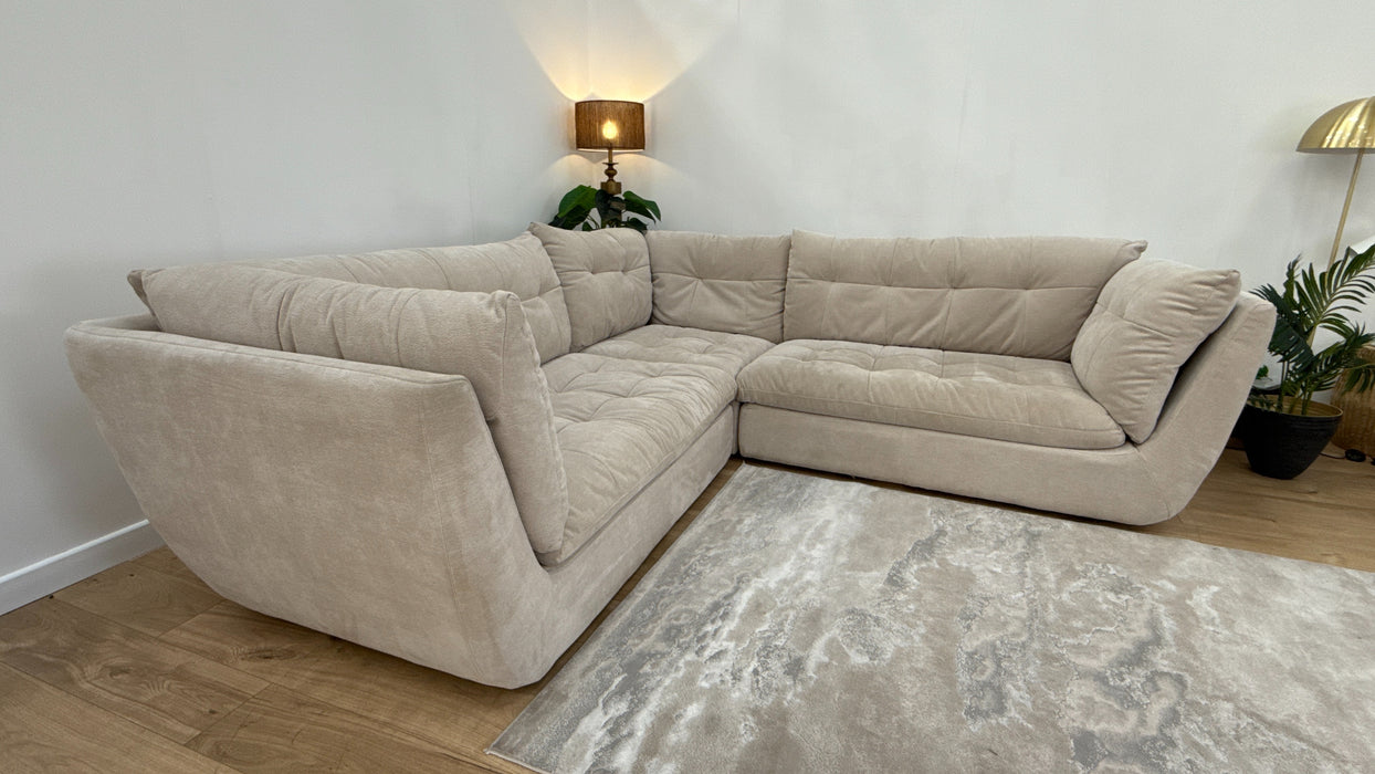 Sofology The Cocoon Fabric 2 Corner 2 in Textured Chenille Stone