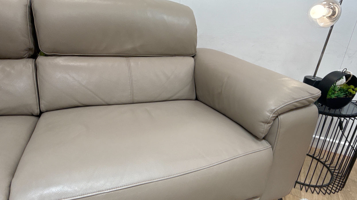 Sofology Fratelli Leather 2.5 Seater Power Recliner/Headrest in Trusty Embossed Stone