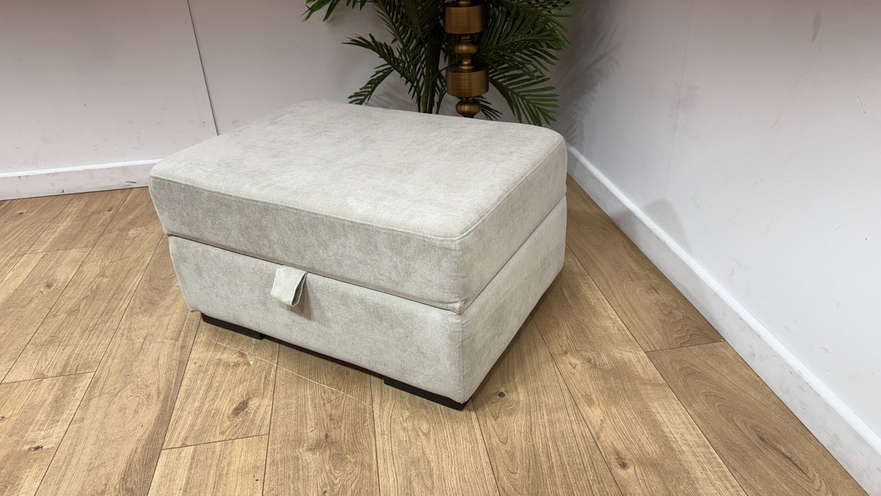 DFS The Freya Fabric Footstool In Silver