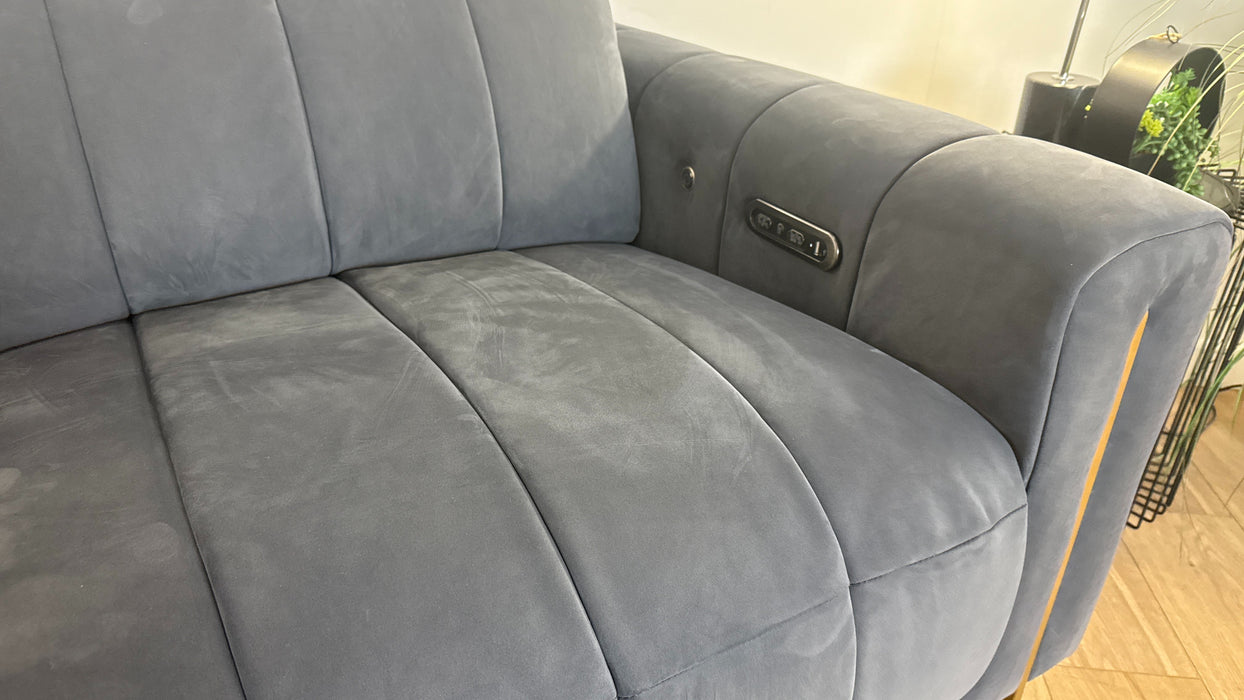 Sofology The Paramount Fabric 2.5 Seater Console Power Recliner/Headrest Heated Seats Speakers in Lifestyle Nubuck Feel Charcoal