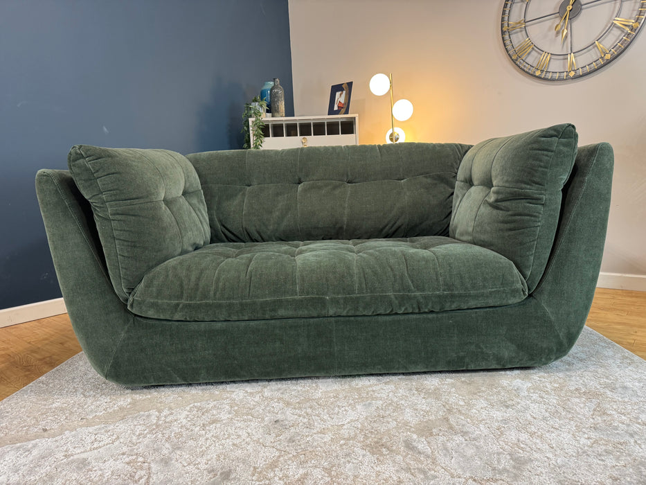 Sofology Cocoon Fabric 2 Seater Relaxed Chenille Pine
