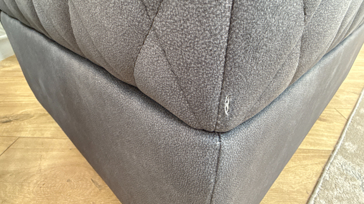 Sofology Benz Designer Leather Footstool in Lifestyle Flecked Fabric Charcoal