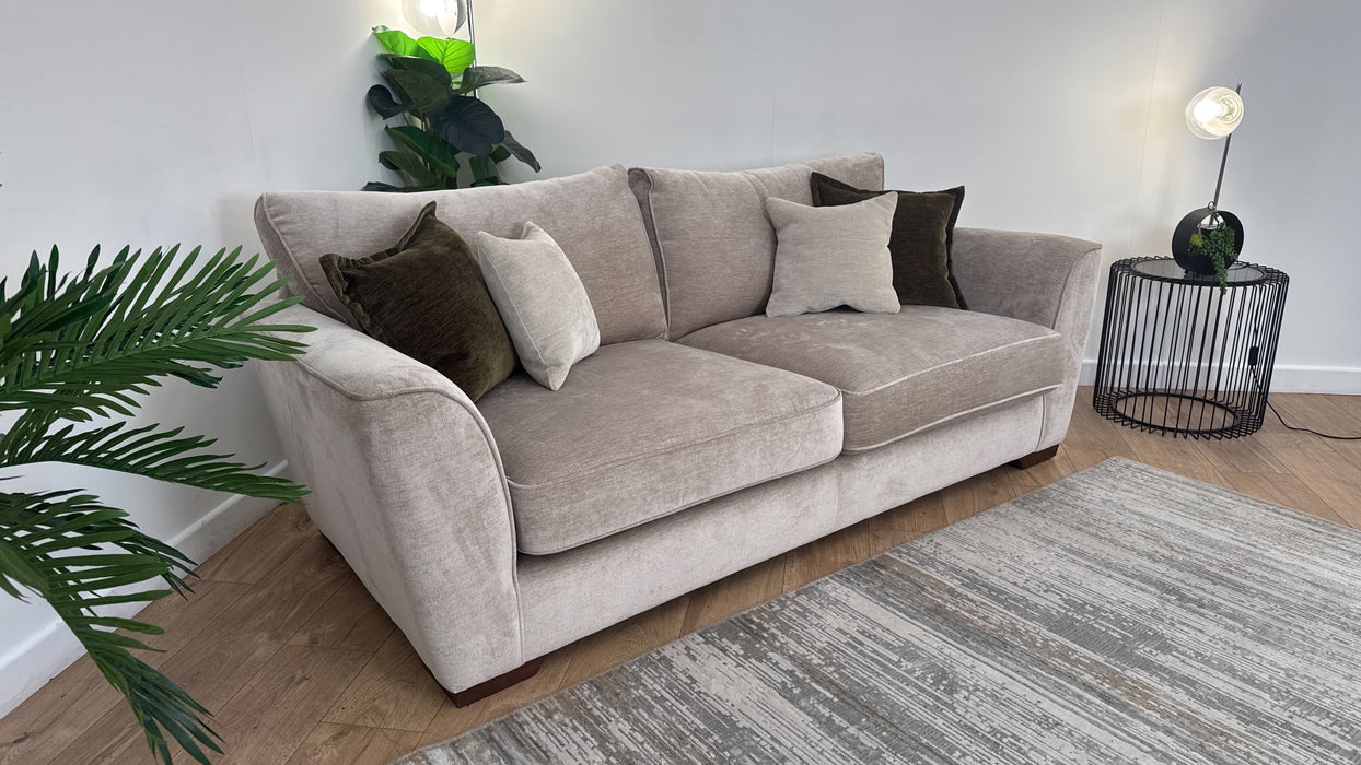 Sofology The Newbury Fabric 3 Seater in Luxury Deep Pile Chenille Truffle