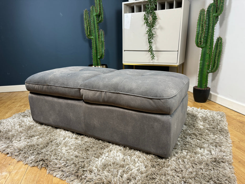 Marvella Dual Storage Footstool Flecked Mocha Fabric (WA2)