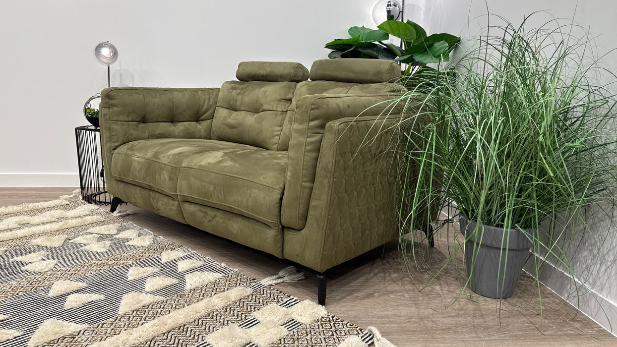 Sofology Muse Fabric 2 Seater Supportive Headrests in Lifestyle Plush Olive