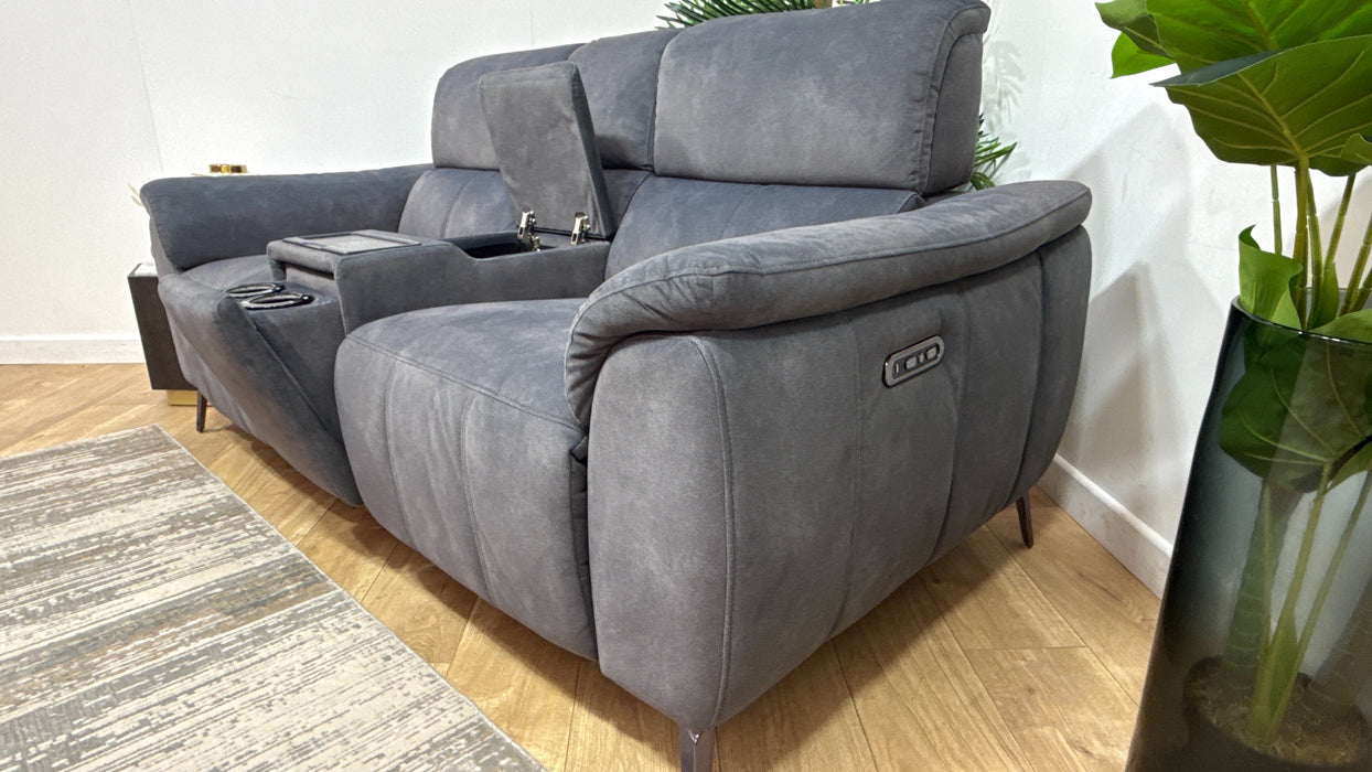 DFS Cinesound 2 Seater Power Plus Fabric Recliner in Shadow